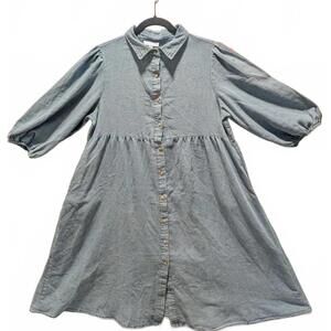 Baltic Born Chambray Baby Doll Dress NWT Blue Medium